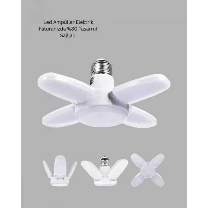 Enerji Tasarruflu LED Ampül 60 Watt 4 Kollu Beyaz Işık Yeni Nesil