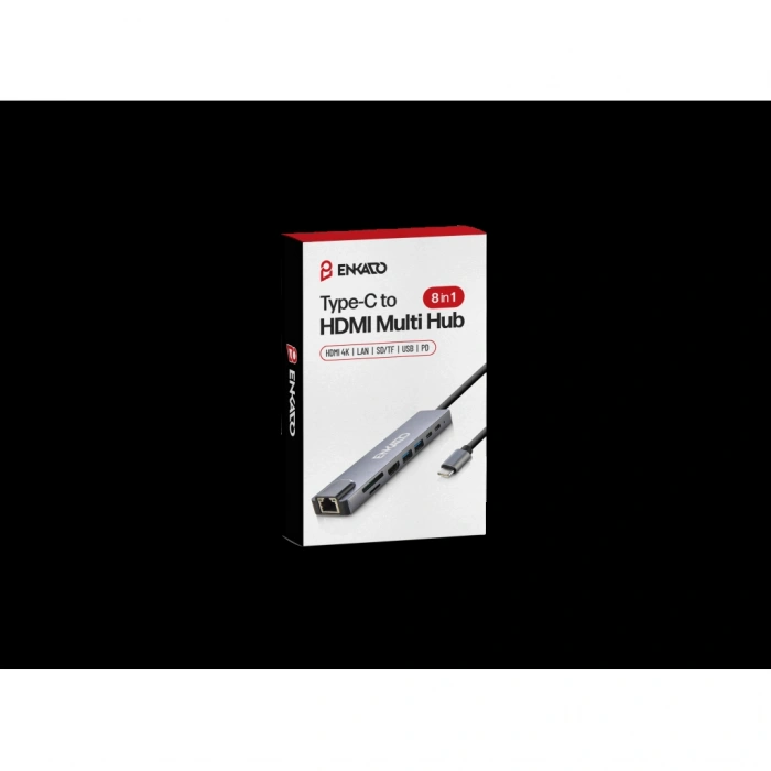 ENKADO EKD-TP42 Type-C to To HDMI 2PD 2 USB 2.0 HDMI 4K + SD/TF Ethernet 100mbs Multi· Hub(1923)