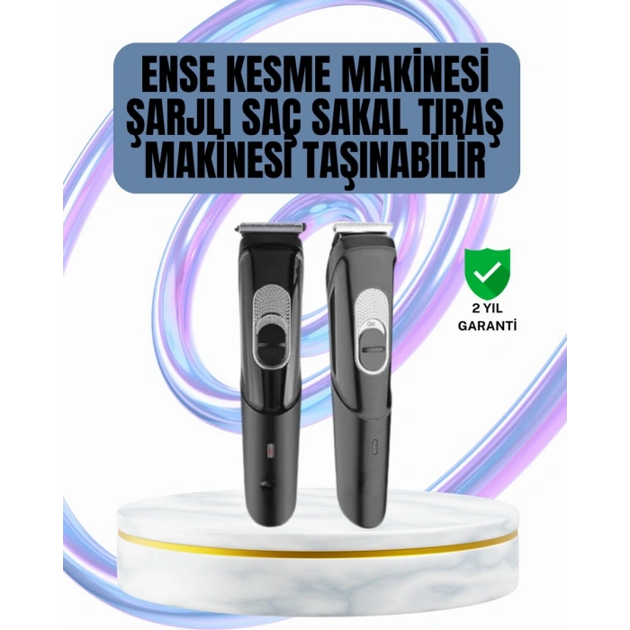 Ergonomik Tasarımlı 3 Taraklı Profesyonel Şarjlı Saç Sakal Tıraş Makinesi