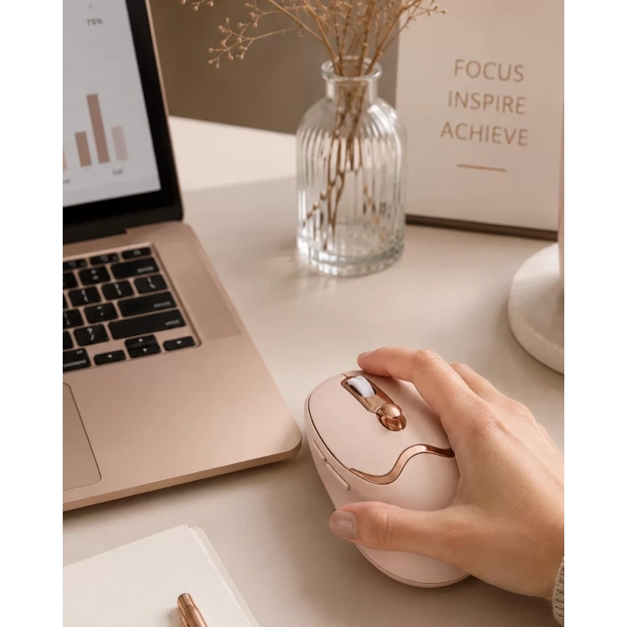 Ergonomik Tasarımlı Kablosuz Mouse Bluetooth ve USB Alıcılı