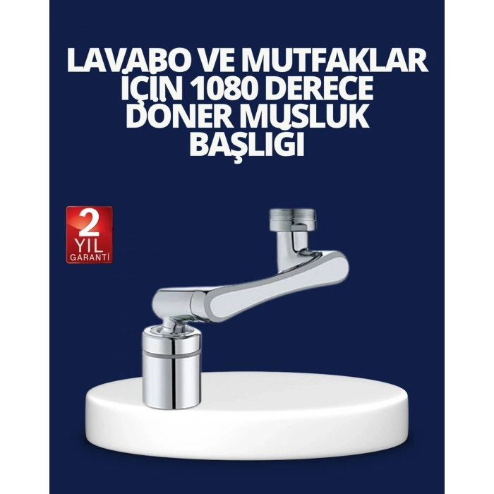 Esnek 1080° Musluk Başlığı 3 Eklemli Hareketli Su Modlu Lavabo Aparatı