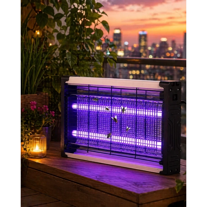 Ev Balkon Mutfak İçin Elektrikli Sinek Savar UV Işıklı Sessiz Lamba