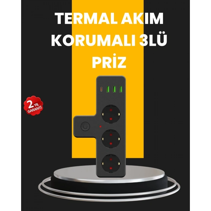 Ev ve Ofis İçin Akıllı Çoklu Priz 7 Girişli