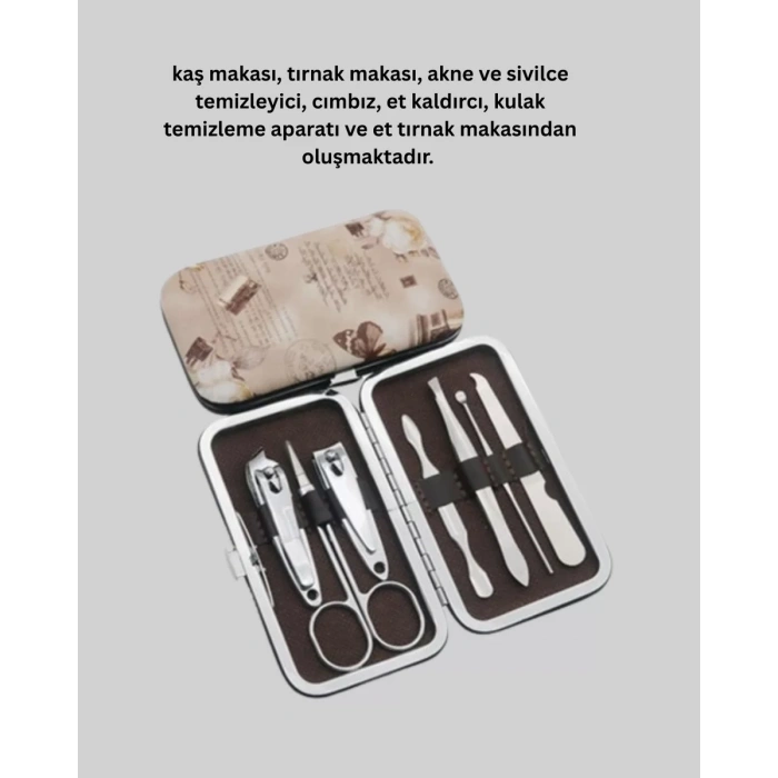 Evde Profesyonel Tırnak Bakımı İçin 7 Parça Premium Bakım Seti