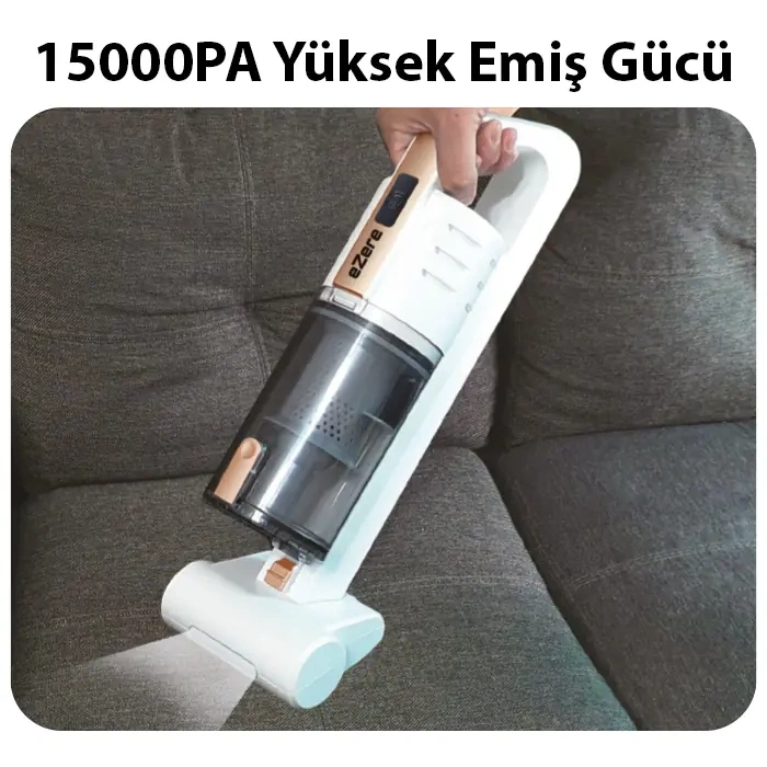 Ezere 15000pa LED Işıklı Kuru Islak Kullanım  Kablosuz Güçlü El Araç-Ev Süpürgesi-(5775)