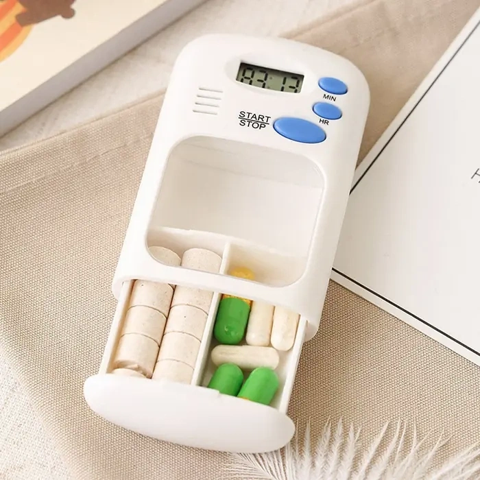 Ezere Elektronik Akıllı Zamanlayıcılı Taşınabilir Hap İlaç Kutusu - BPA İçermez-(5775)