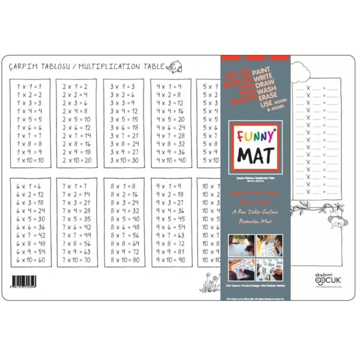 Funny Mat - Çarpım Tablosu 33,5x48cm