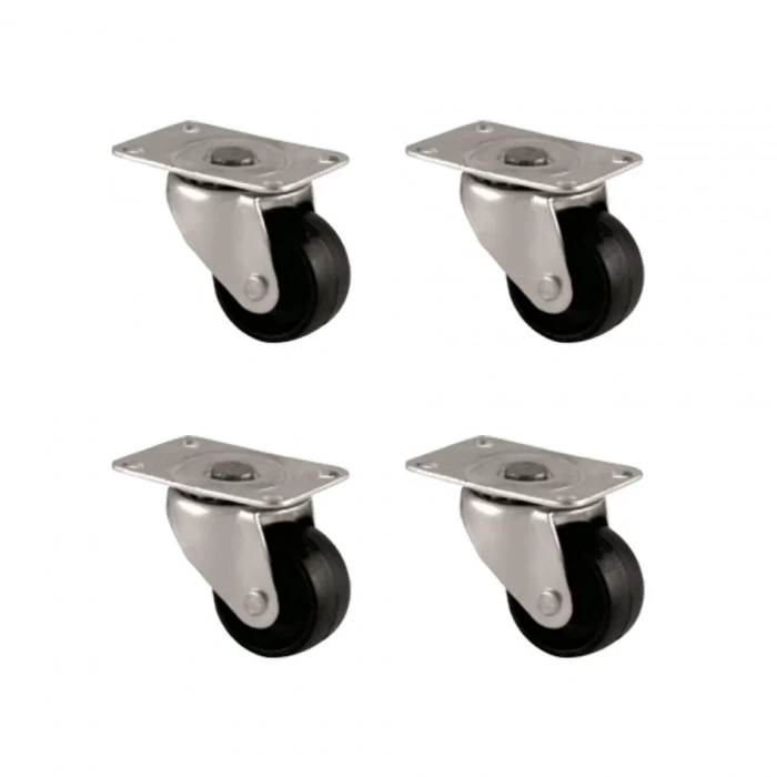 Furç Tablalı Bilyalı Teker - 32MM - Siyah HKS233 - 4 Adet