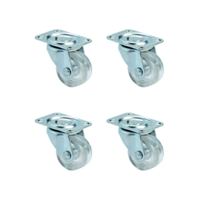 Furç Tablalı Bilyalı Teker - 38MM - Şeffaf HKS240 - 4 Adet