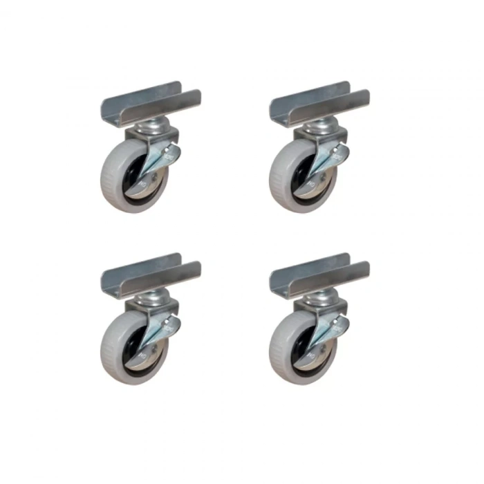 Furç Uzun-Sunta Bilyalı Teker (Frenli) - 20x50 - Gri - 18MM HKS185 - 4 Adet