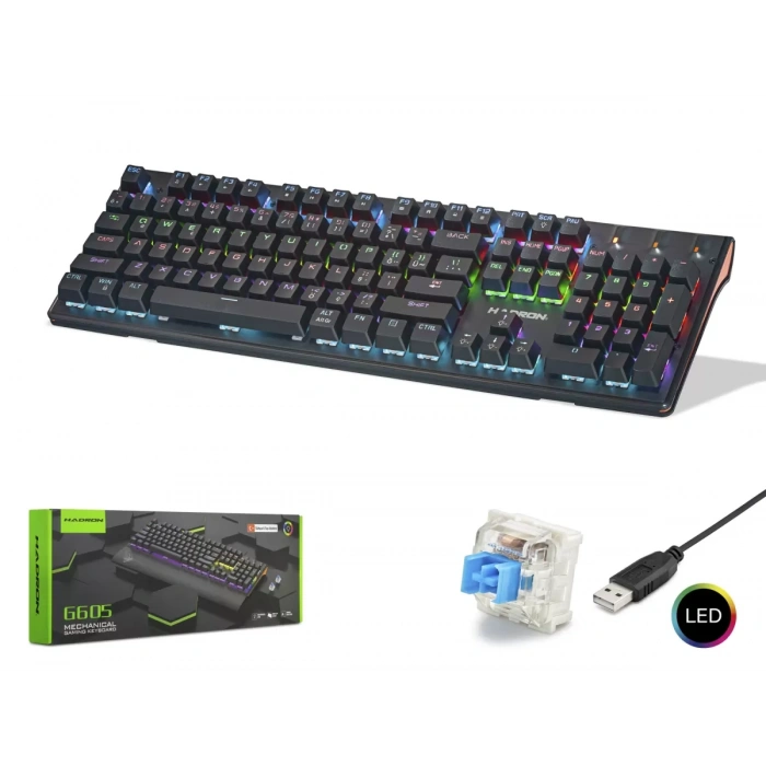 G605 Gaming Mekanik Rgb Klavye Blue Switch - Siyah