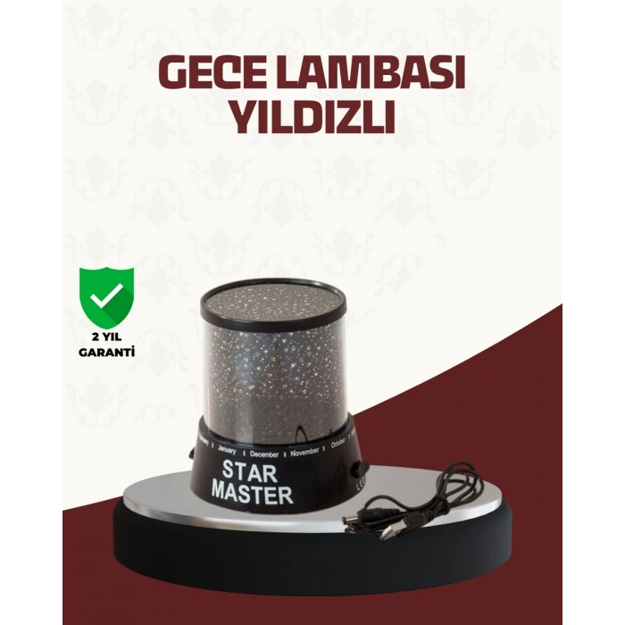 Galaxy Efektli LED Projektör Taşınabilir Yıldız Gece Lambası