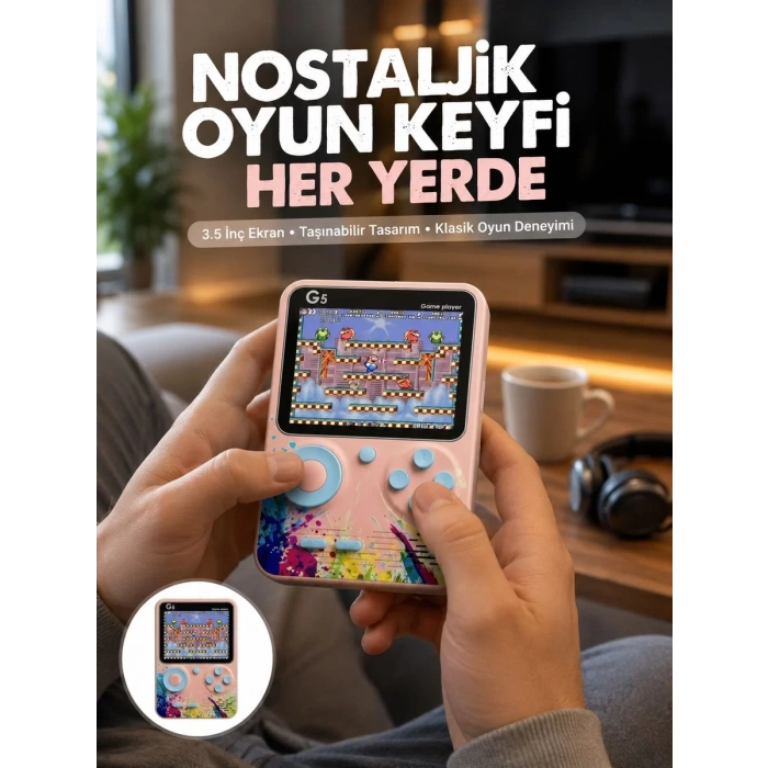 Game Box Mini 500 Adet Retro Oyun Taşınabilir Oyun Konsolu Yeni Nesil