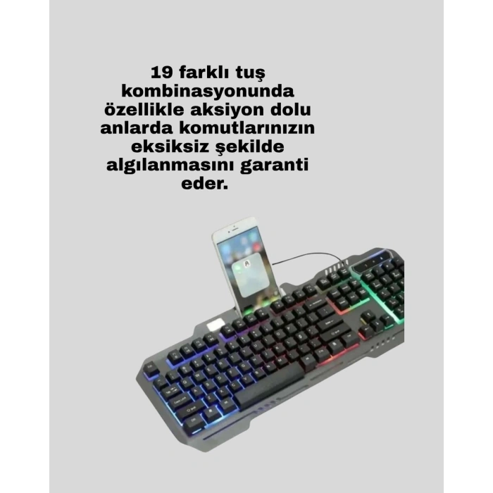 Gaming Klavye ve Mouse Seti PG8018 – Dayanıklı Tuşlar Hızlı Komut