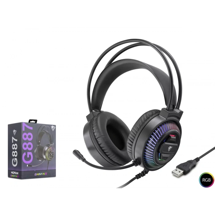 Gaming Kulaklik Usb Rgb 7.1 - Si̇yah G887