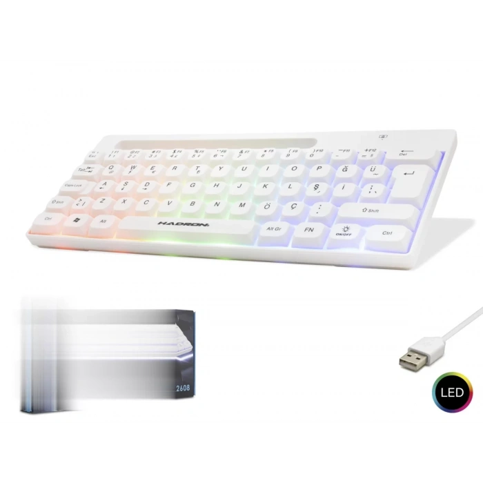 Gaming Mini Klavye Led - Beyaz HDX2608
