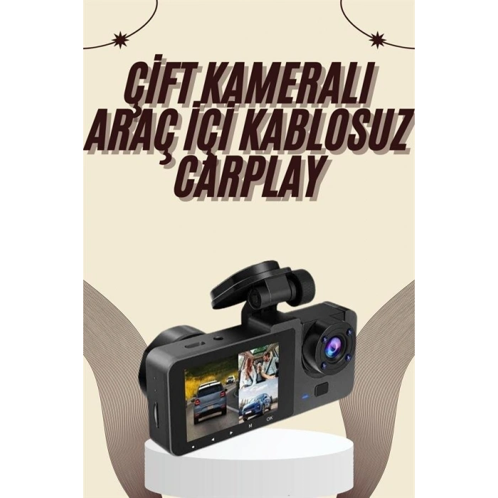Gece Görüşlü DVR 3 Lensli Araç İçi Sürüş Kamerası Video Kaydedici