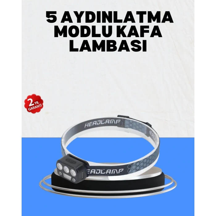 Gece Koşusu İçin LED Kafa Lambası El Sensörlü