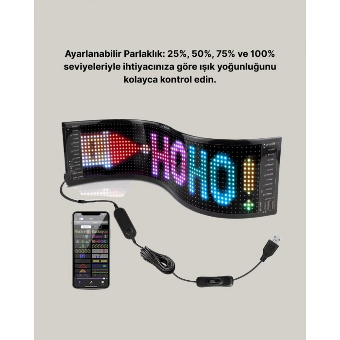 Gece Kullanıma Uygun  Pixel RGB LED Panel Estetik Atmosfer Işığı