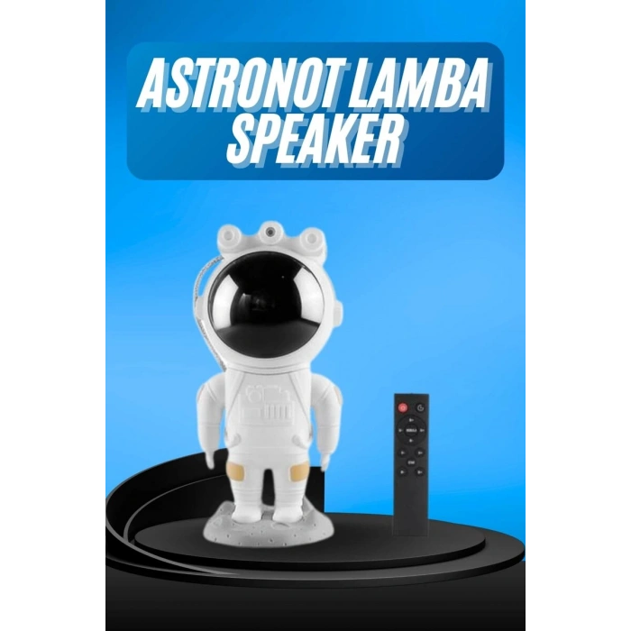 Gece Lambası Astronot Bluetooth Hoparlörlü Galaksi Işık Projektörü