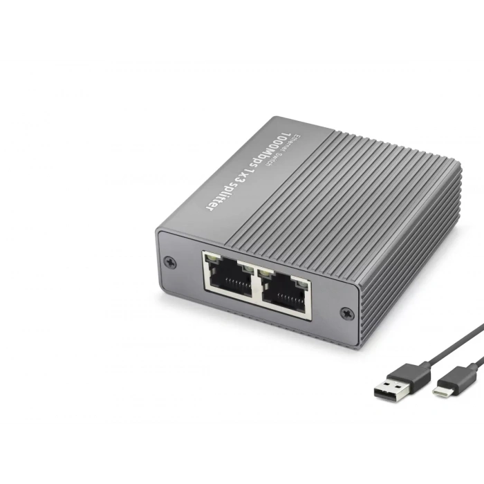 Gigabit Ethernet Switch 4 Port Type C Güç Girişli Gri HDX1413