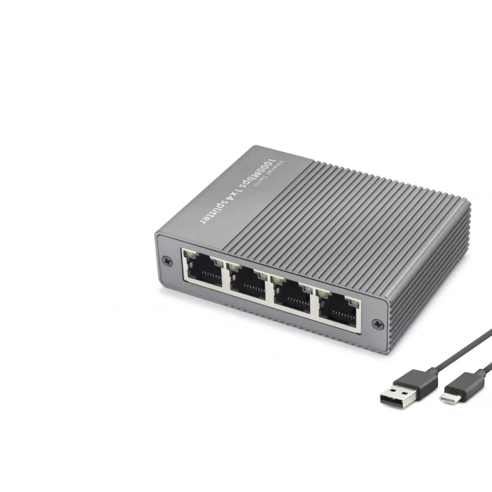 Gigabit Ethernet Switch 5 Port Type C Güç Girişli Gri HDX1414