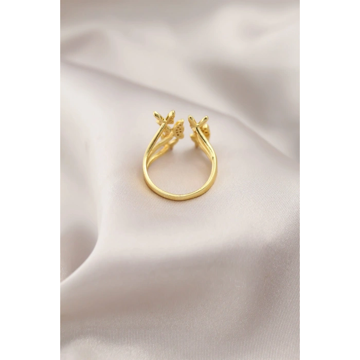 Gold Renk Metal Kelebek Model Kadın Yüzük 5886