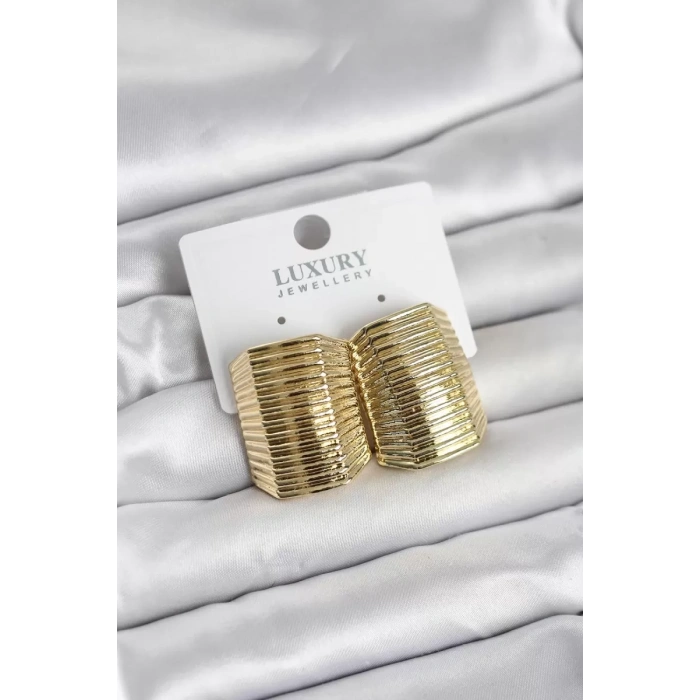 Gold Renk Pirinç Vintage Esintili Statement Küpe - TJ-BKP11736