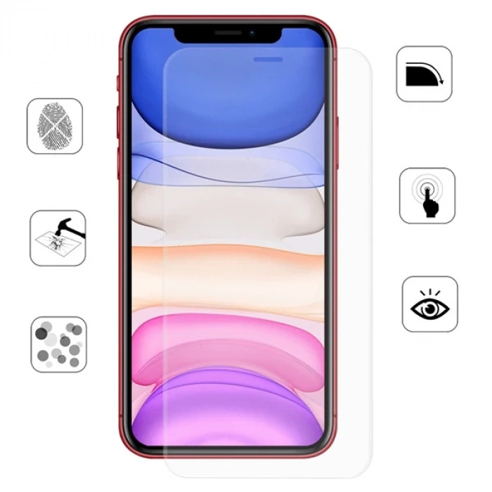 GOR İPhone 11 Pro Max 6.7 HD Ekran Koruyucu Jelatin 5 Adet Set-(5775)