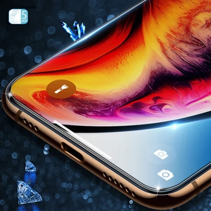 GOR İPhone 12 Mini 5.4 HD Ekran Koruyucu Jelatin 5 Adet Set-(5775)
