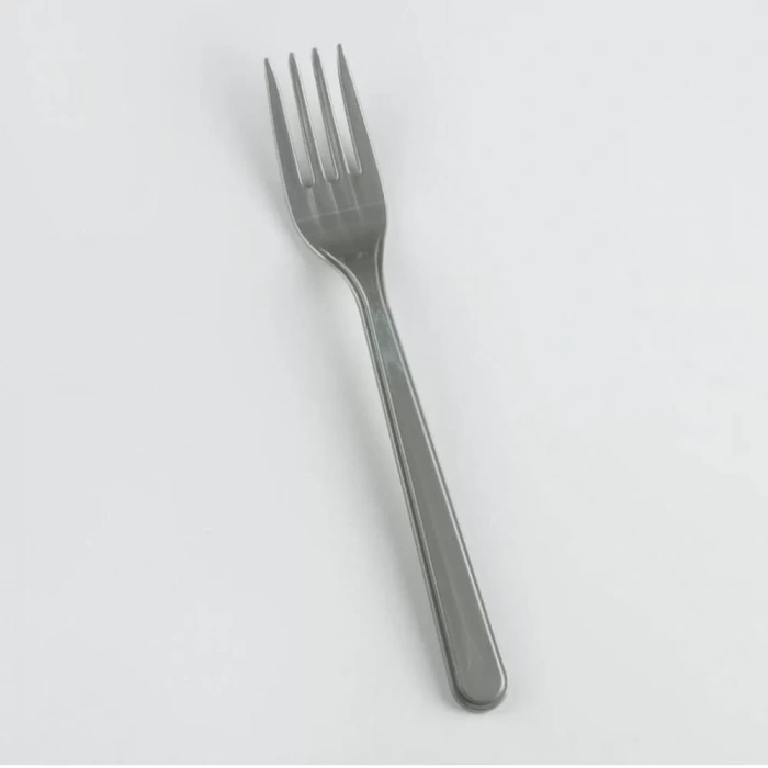 Gri Renk Lüks Plastik Çatal 25 Adet