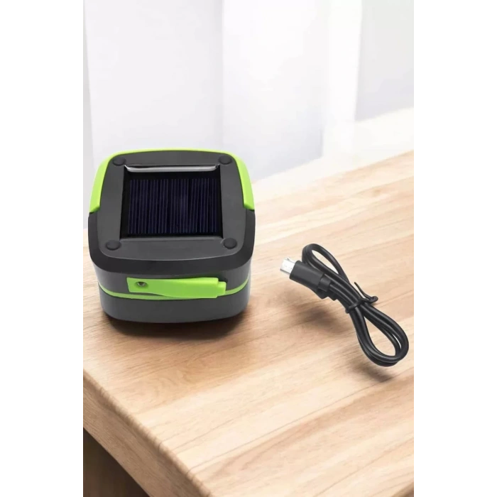Güneş Enerjili Led Lamba Kamp Lambası Katlanabilir Lamba USB Şarjlı