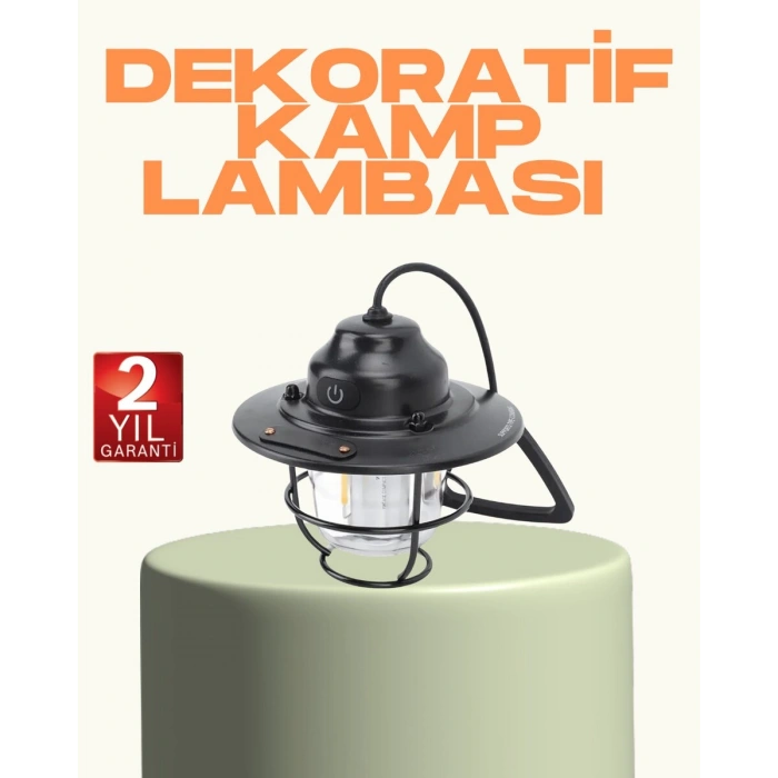 Hafif ve Taşınabilir Retro Tasarım Kamp Lambası