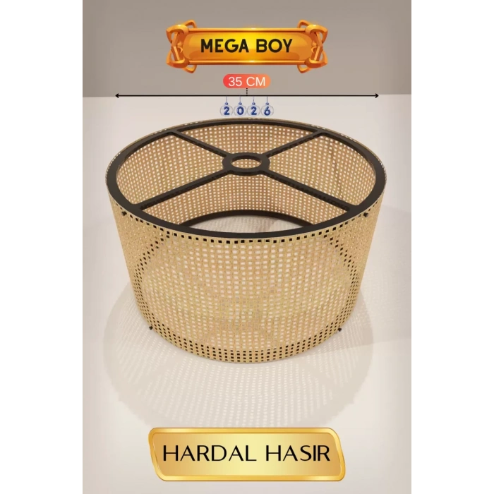 Hardal Hasır Lambader Başlığı 35 CM Mega Boy