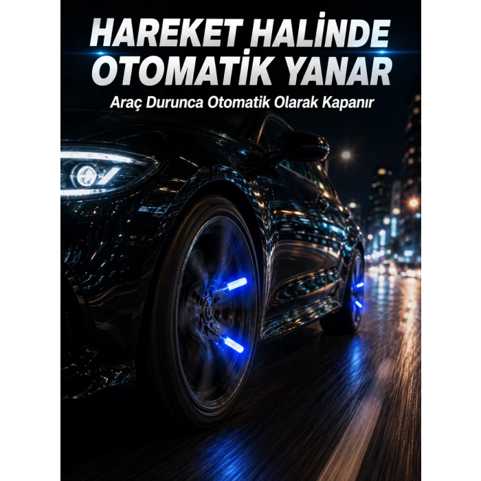 Hareketle Yanan LED Sibop Işığı 4lü Araç Lastik Lambası