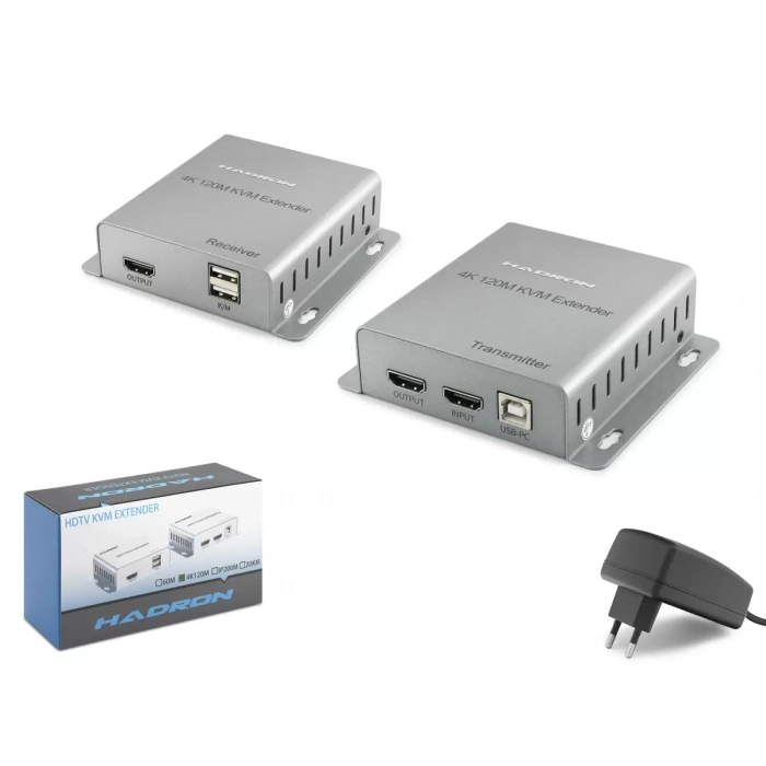 Hdmi Kvm Extender 4K Loop-Out 120 M - Gümüş HDX1363