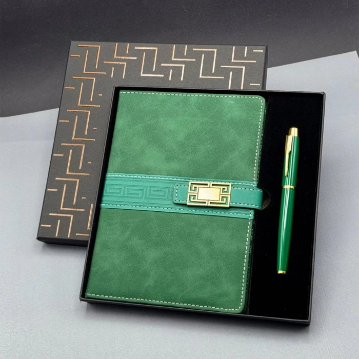 Hediyelik Defter Kalem Set Yeşil