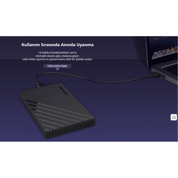 HIKSEMI HS-HUB-MHB201 USB3.0 25" Disk Kutusu. (SSD ve HDD Destekler 5Gbps Siyah Win Mac-OS Linux Android)(1923)