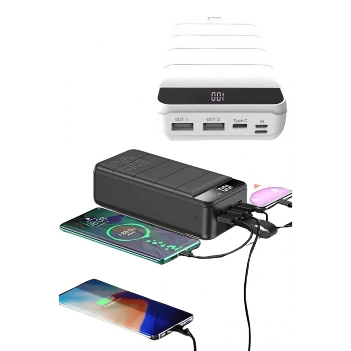 Hızlı Taşınabilir 50.000 Mah Powerbank Led Ekran Android ve İOS Uyumlu Yeni Nesil