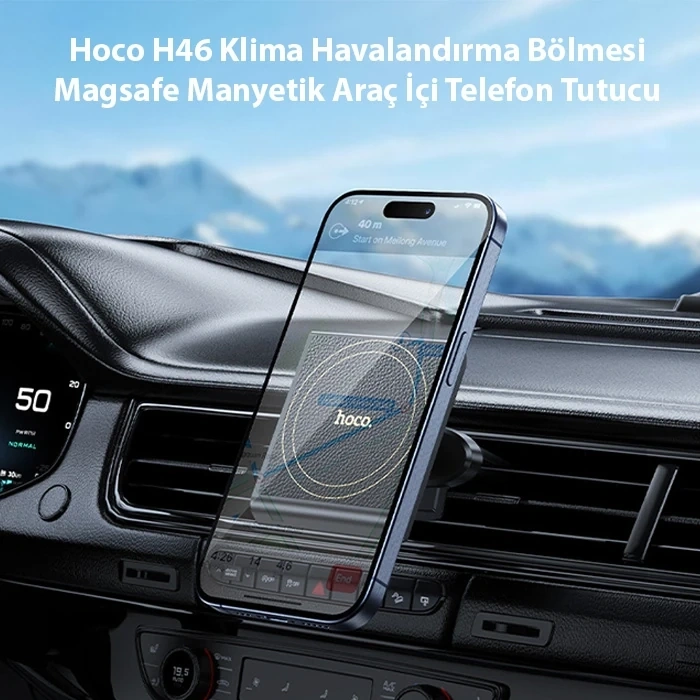 Hoco H46 Klima Havalandırma Bölmesi Magsafe Manyetik Araç İçi Telefon Tutucu-(5775)