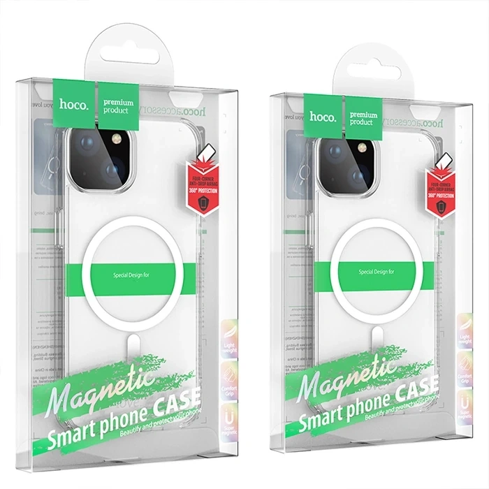 Hoco iPhone 15 Anti-Fall Darbe Önleyici Airbag Manyetik Magsafe Silikon Kılıf-(5775)