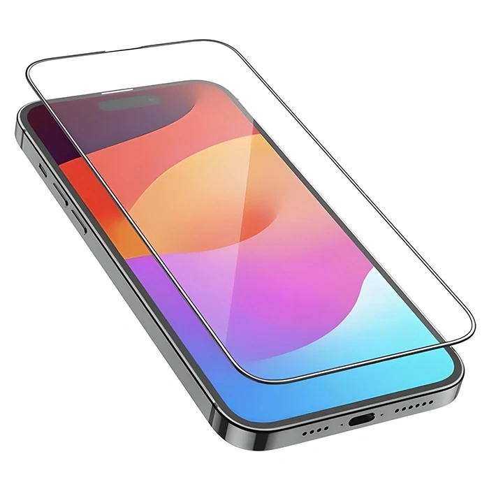 HOCO iPhone 15 Pro 5D Ful Tempered Kırılmaz Cam Ekran Koruyucu 25 Adet Set-(5775)
