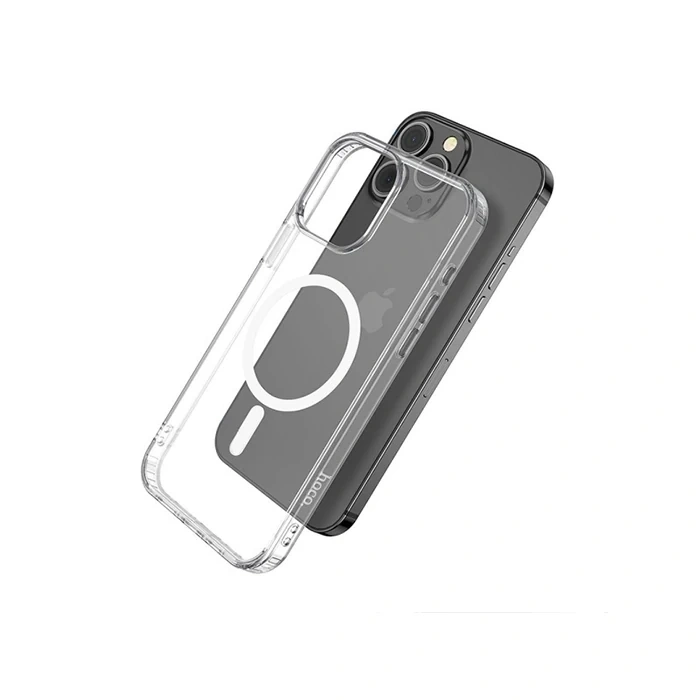 Hoco iPhone 15 Pro Max Anti-Fall Darbe Önleyici Airbag Manyetik Magsafe Silikon Kılıf-(5775)
