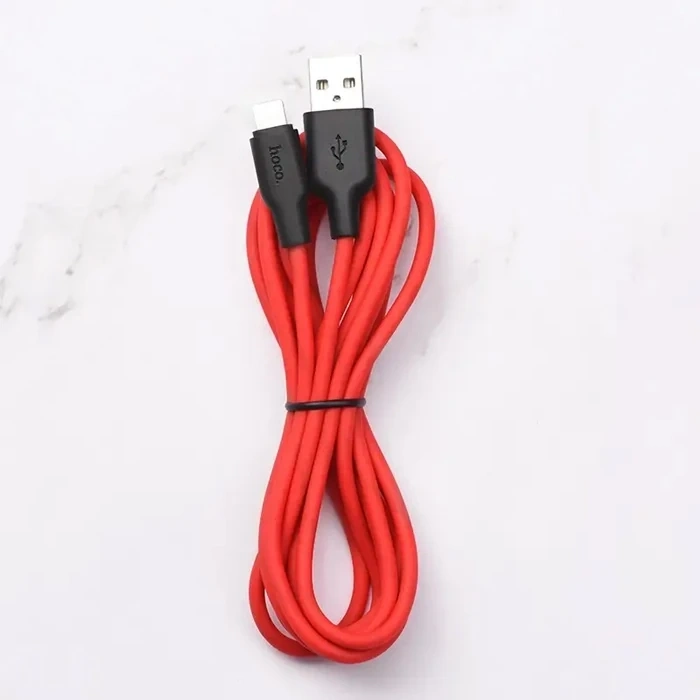 HOCO X21 Plus USB to iPhone Lightning Silikon Hızlı Şarj ve Data Kablosu-(5775)