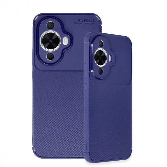 Huawei Nova 12s Kılıf Auto Focus Karbon Kapak - Lacivert