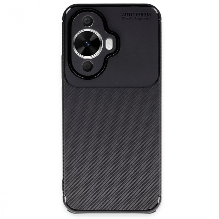 Huawei Nova 12s Kılıf Auto Focus Karbon Kapak - Siyah