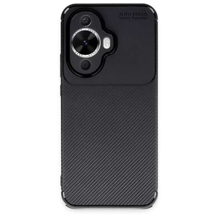 Huawei Nova 12s Kılıf Auto Focus Karbon Kapak - Siyah