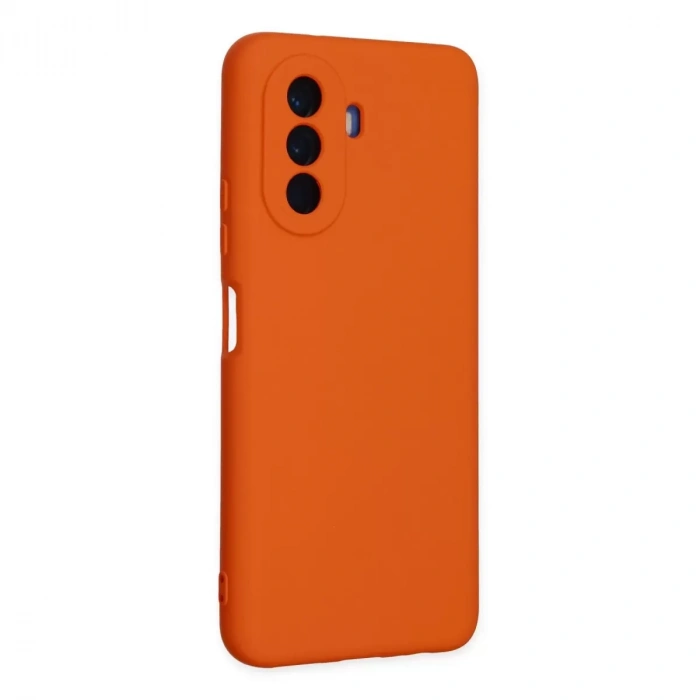 Huawei Nova Y70 Kılıf Nano İçi Kadife Silikon - Turuncu