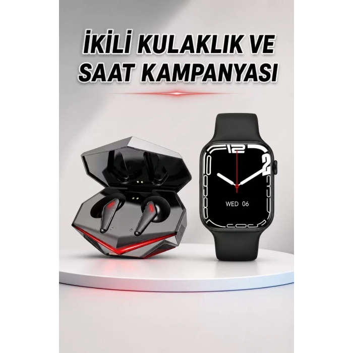 İkili Set Dev Kampanya Ucuz Kulaklık Ucuz Akıllı Saat Gürültü Önleyici Uzun Pil Ömrü
