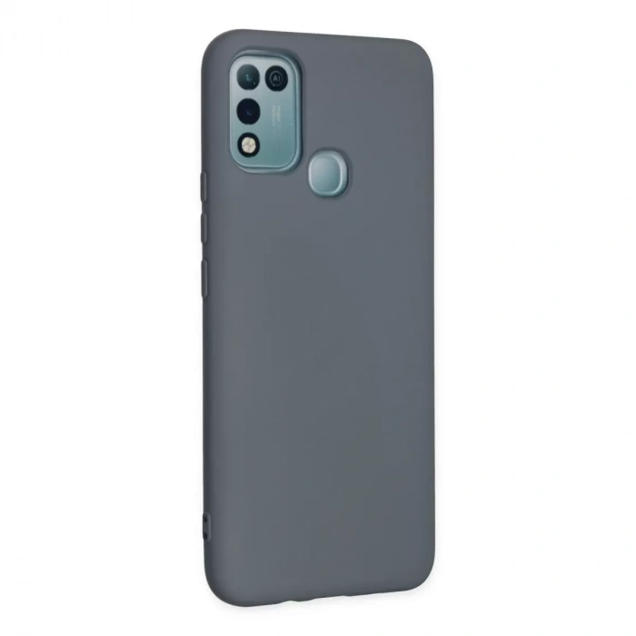 İnfinix Hot 10 Play Kılıf Nano İçi Kadife Silikon - Gri